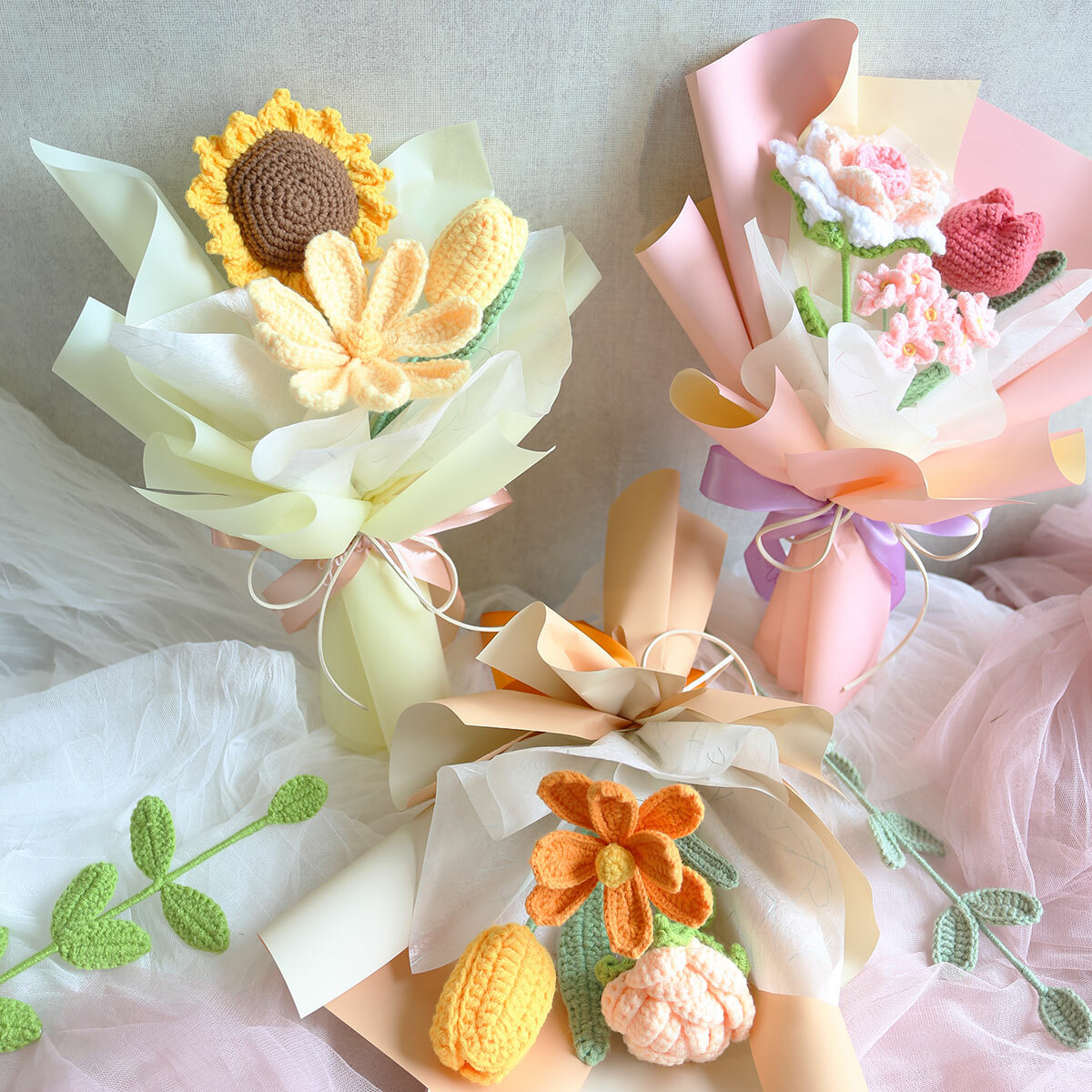 G67｜針織提袋花束