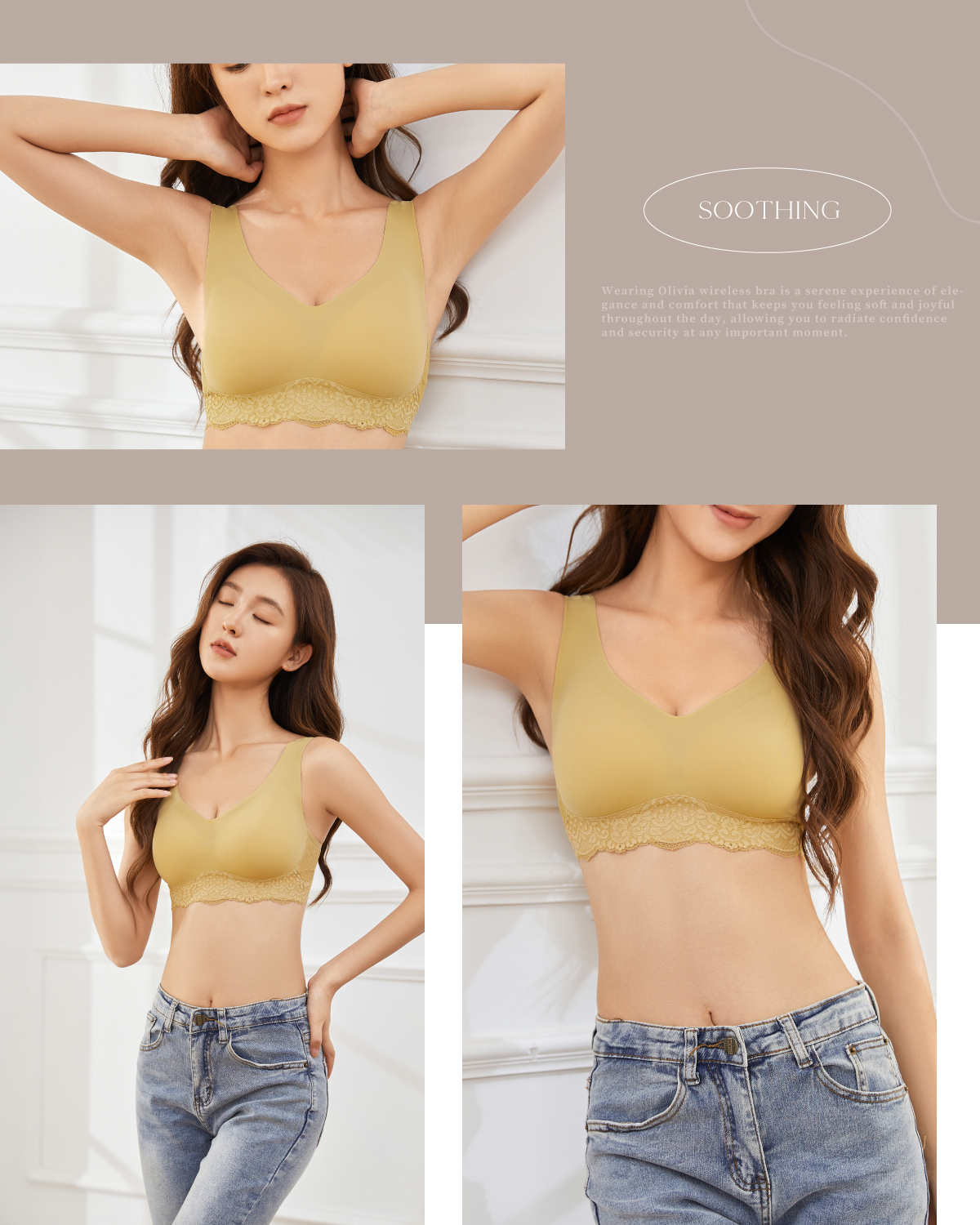 【恬然系列】冰絲無痕水滴杯蕾絲無鋼圈內衣|Olivia無痕無鋼圈內衣