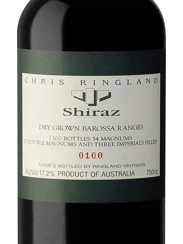 Chris Ringland Dry Grown Shiraz 2015 (RP97)