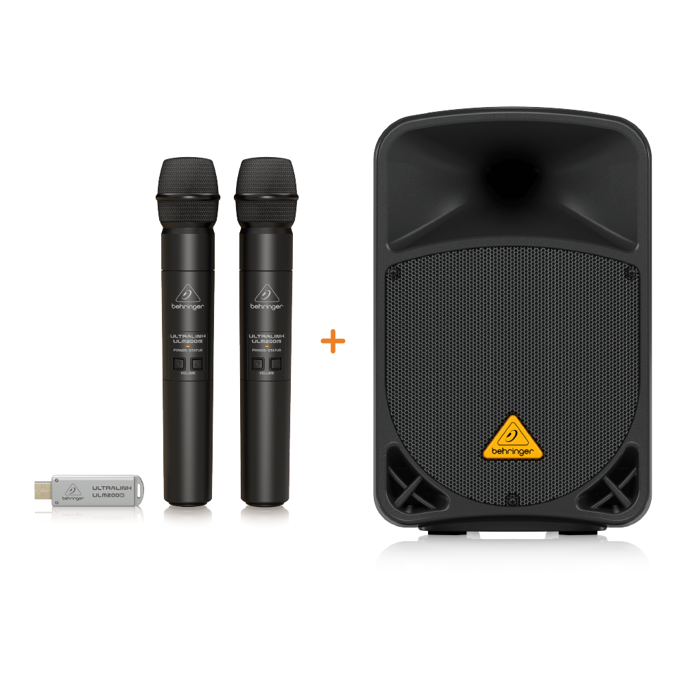 Behringer Behringer / B108D+ULM202USB 主動式PA喇叭+1對2無線Mic套組 — 三峽錄音 / 音響｜YA! 玩音樂