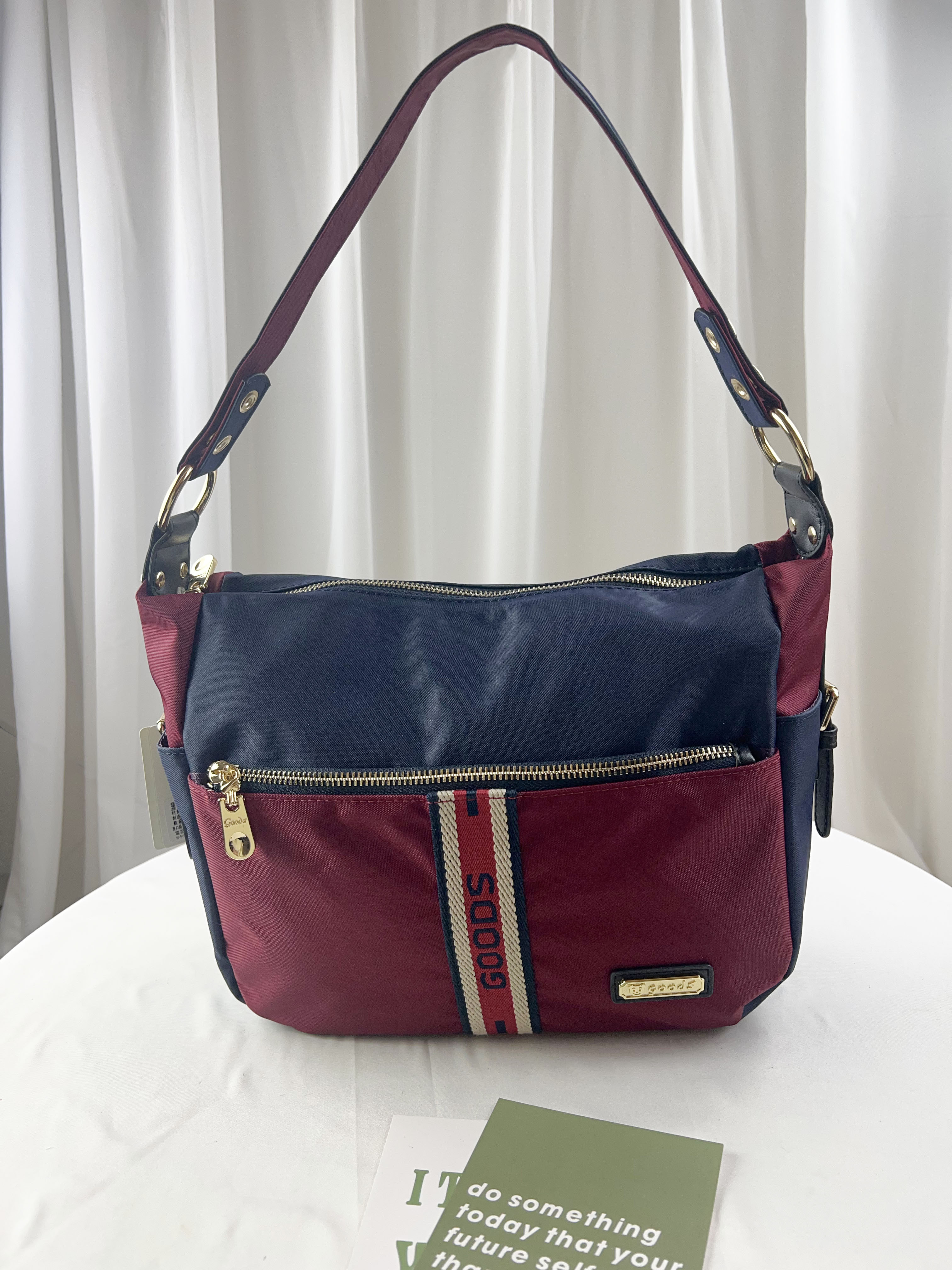 GOODS 織帶藍紅 防潑水肩背包 / 側背包  #2245