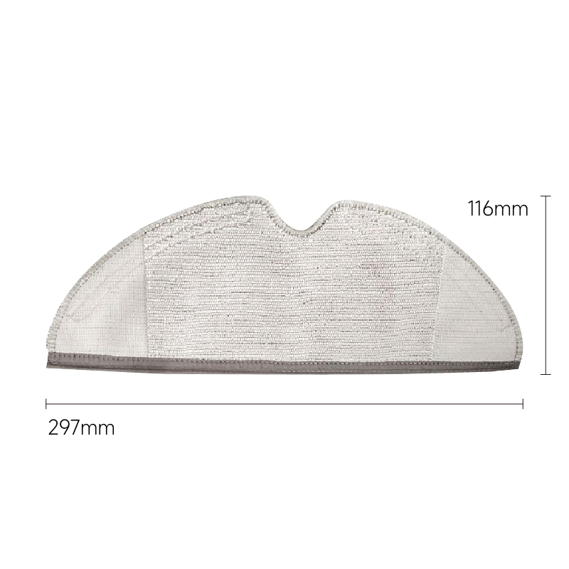 【抹布/副廠】S501/S51/S52/S55/S5/MAX/S6/MaxV/S6/Pure/S6/E4/E5/小瓦掃地機器人 規劃版/E201-02/E351-02標示著長寬等尺寸平放在白色的背景上