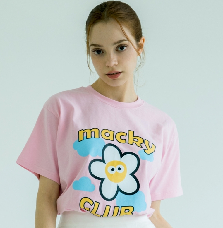 女款 M301 韓國正品 MACKY同步/韓式學院風 高球小花休閒圓領T卹