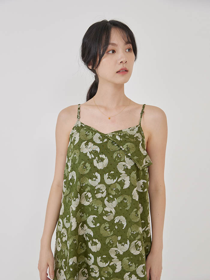 潮境風起細肩帶洋裝-幽草