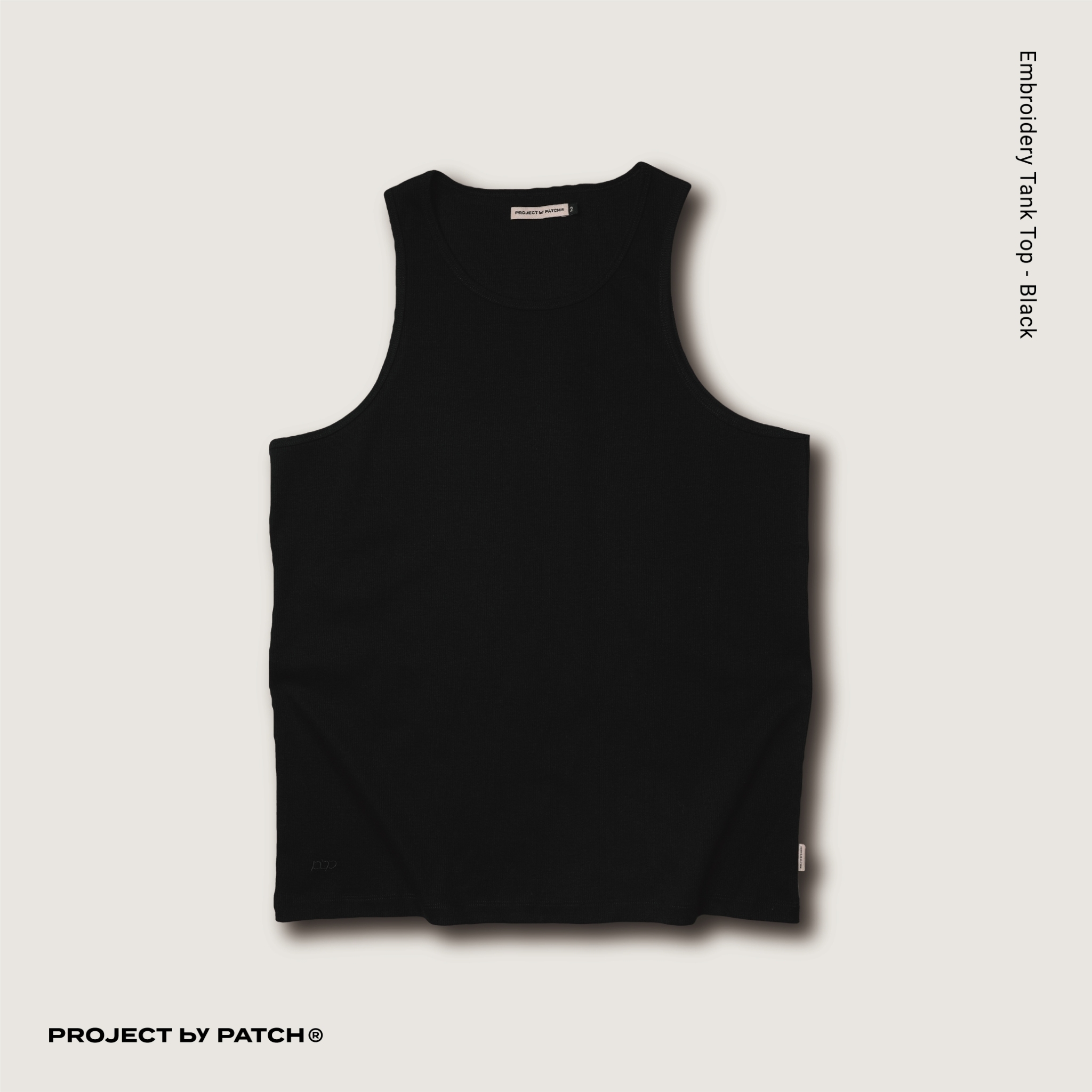 P.B.P - EMBROIDERY LOGO TANK TOP  - BLACK
