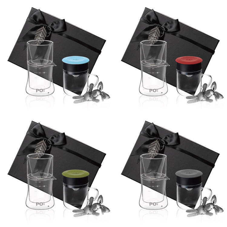 PO: 丹麥手沖咖啡二件禮盒組(咖啡杯240ml-共4色/濾杯組)