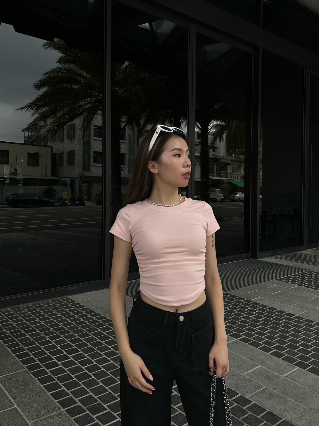 包色自留🥇圓領側抓皺短版Tee (4色)