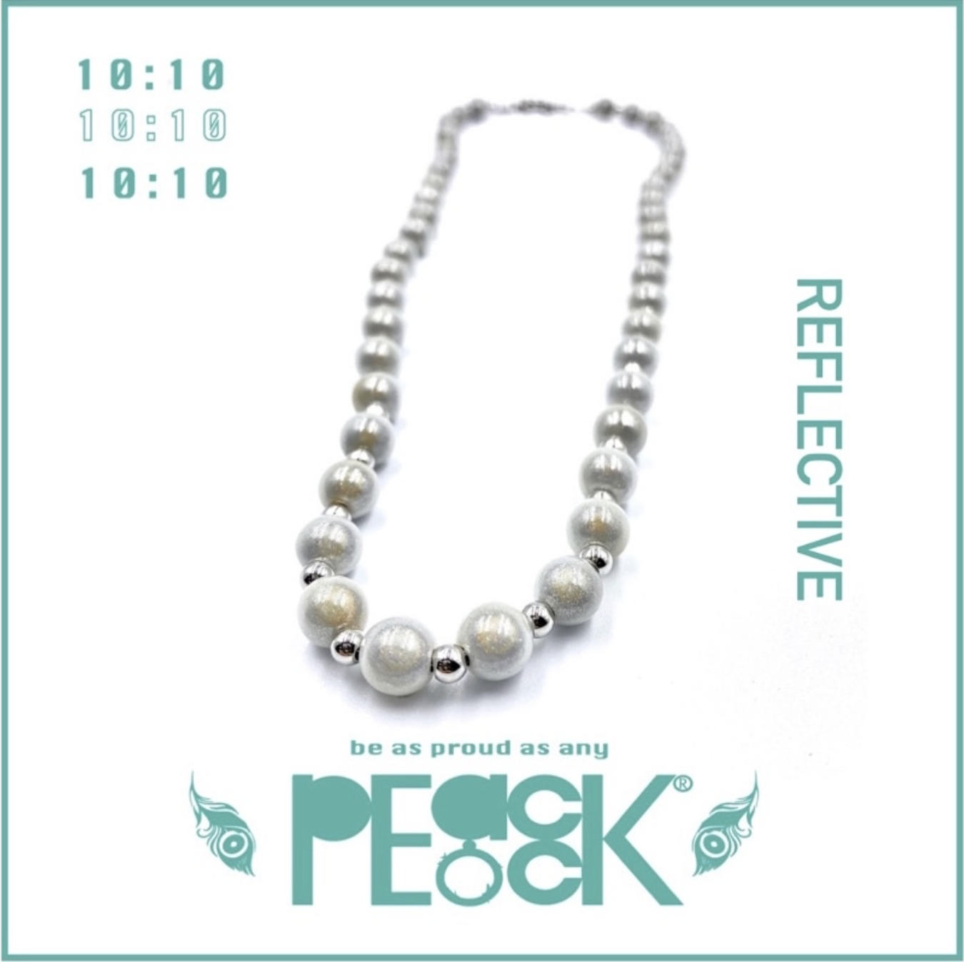 設計品牌 PCOK.Studio 拼接滿版反光珍珠項鍊 珍珠 反光 項鍊 配件 潮流 流行