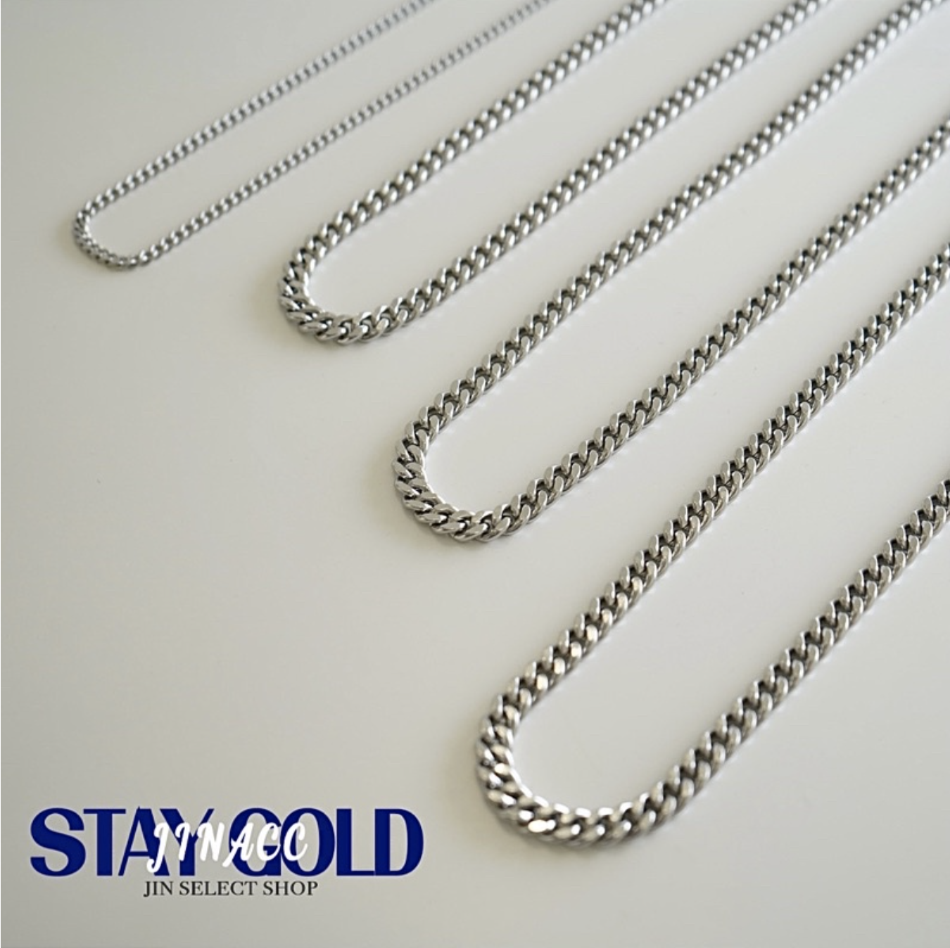 JIN ACC 盒裝平價飾品 韓國 高質感 鈦鋼 扁鍊 項鍊 古巴鍊 古巴項鍊 鈦鋼項鍊 醫療鋼