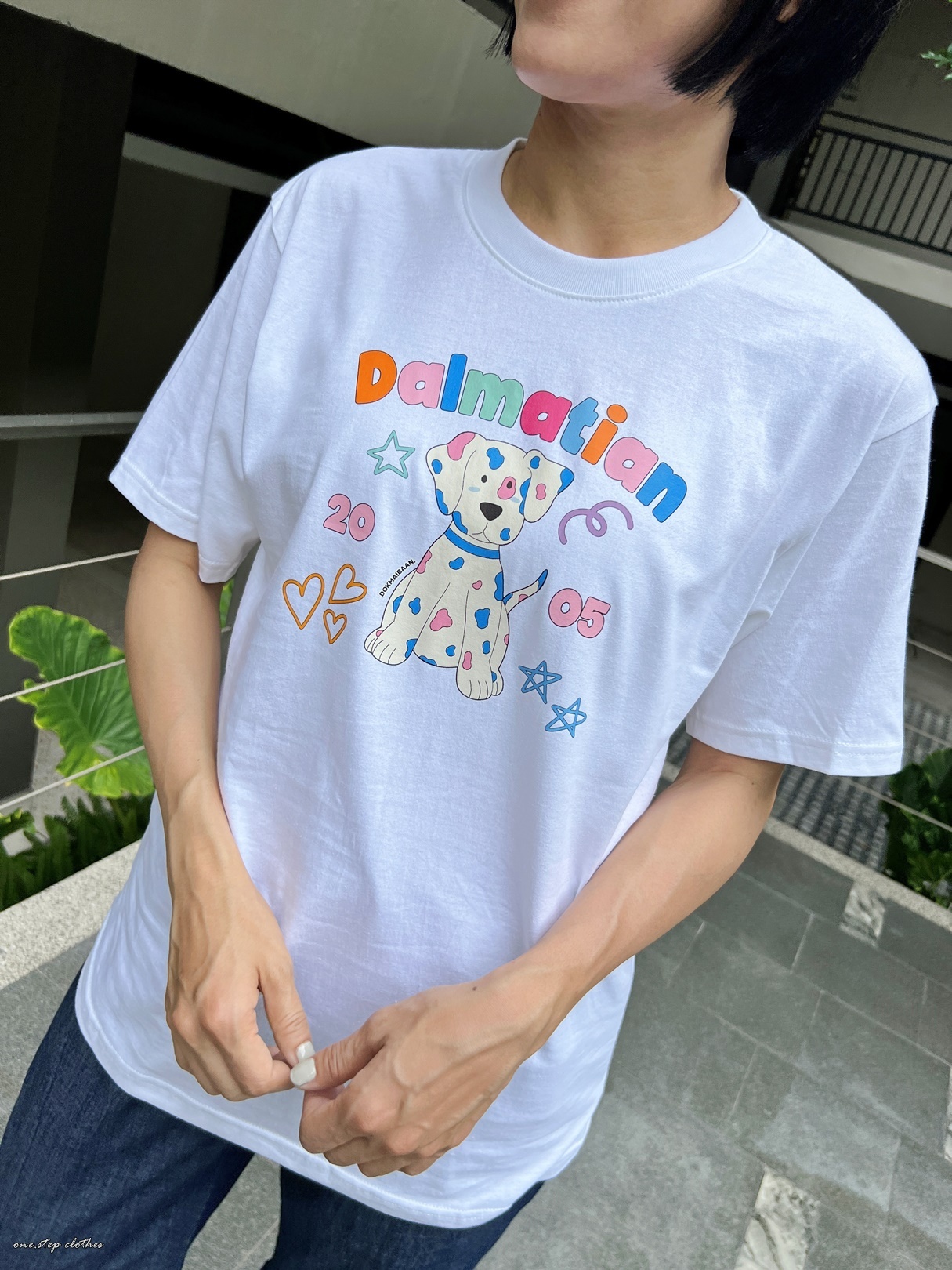 泰國超Q彩色大麥町T (白)