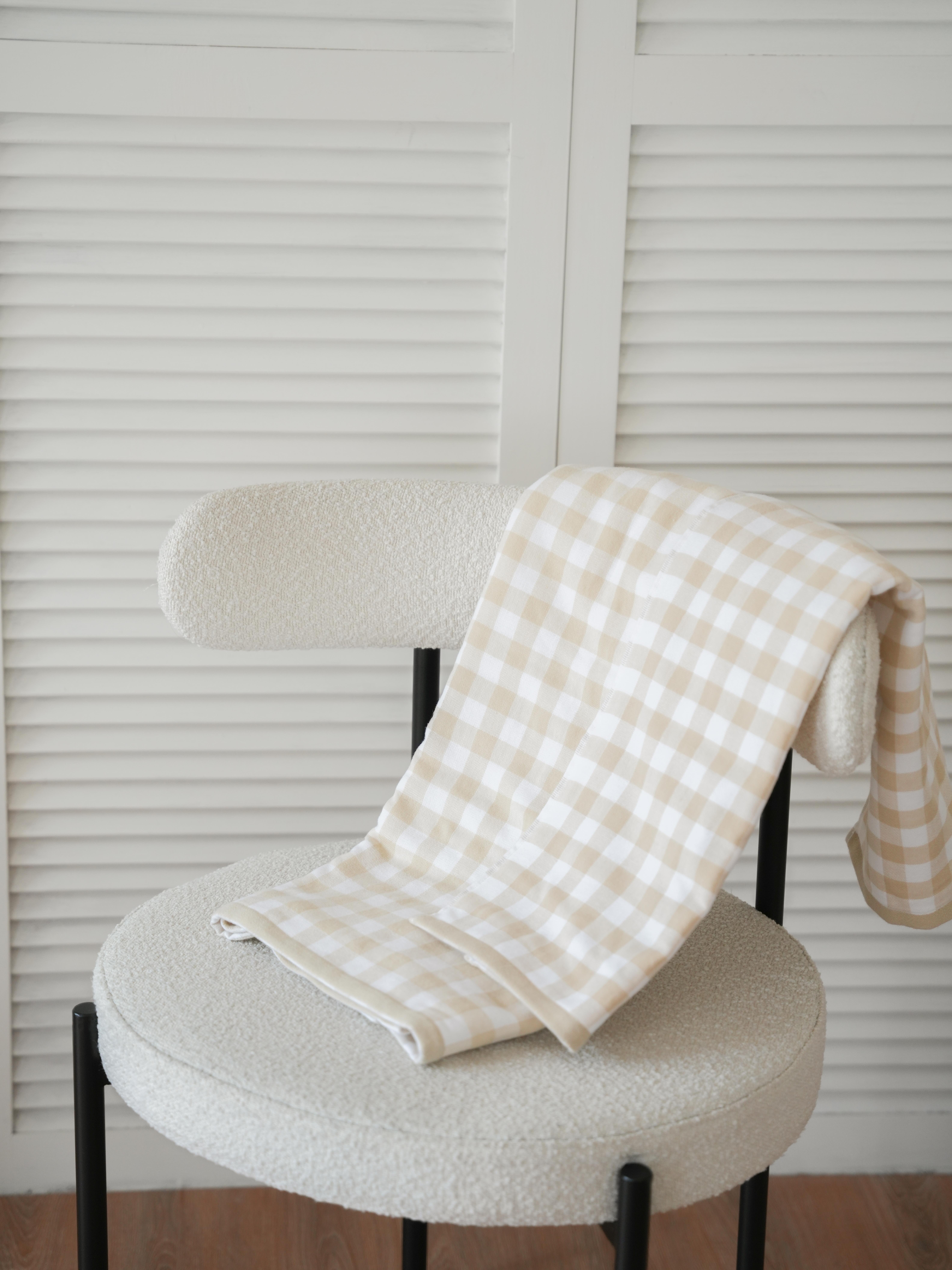 純棉格子毛巾/浴巾 (3色)