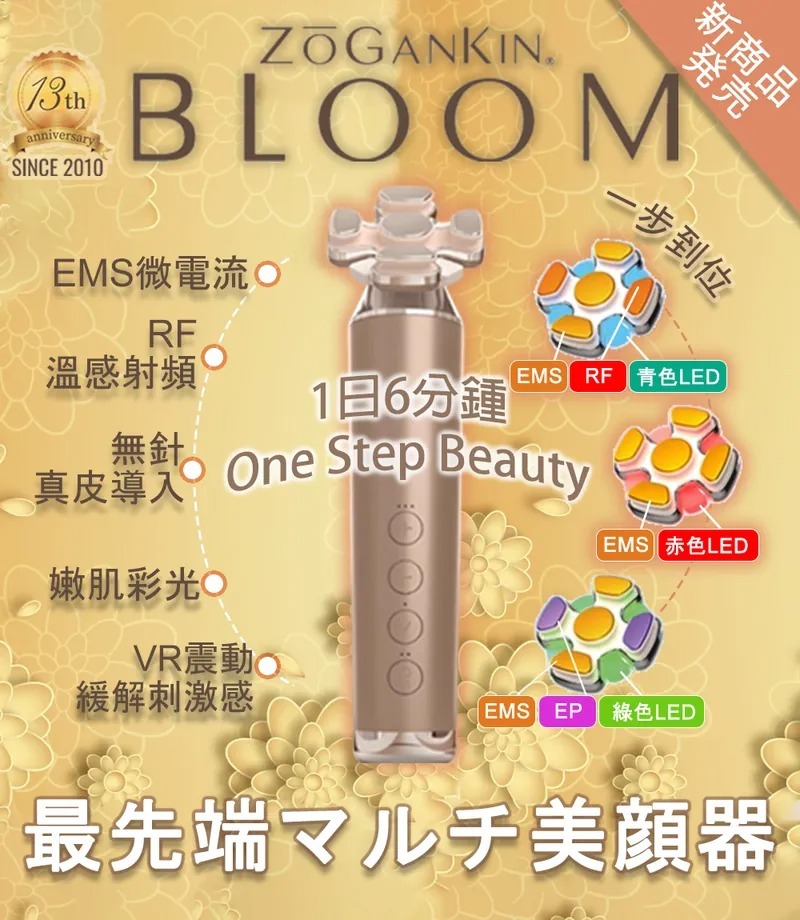 日本ZOGANKIN BLOOM最先端美容儀|提拉|骨膠原增生|6分鐘打造逆齡