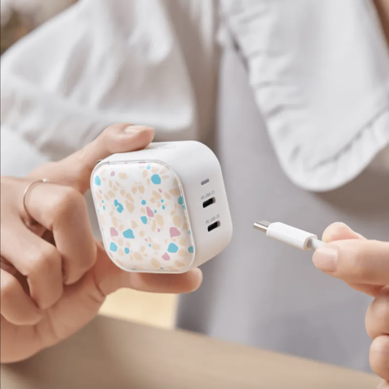 印花樂ＸMaktar聯名口袋快充/45W GaN  充電器 (2孔快充)