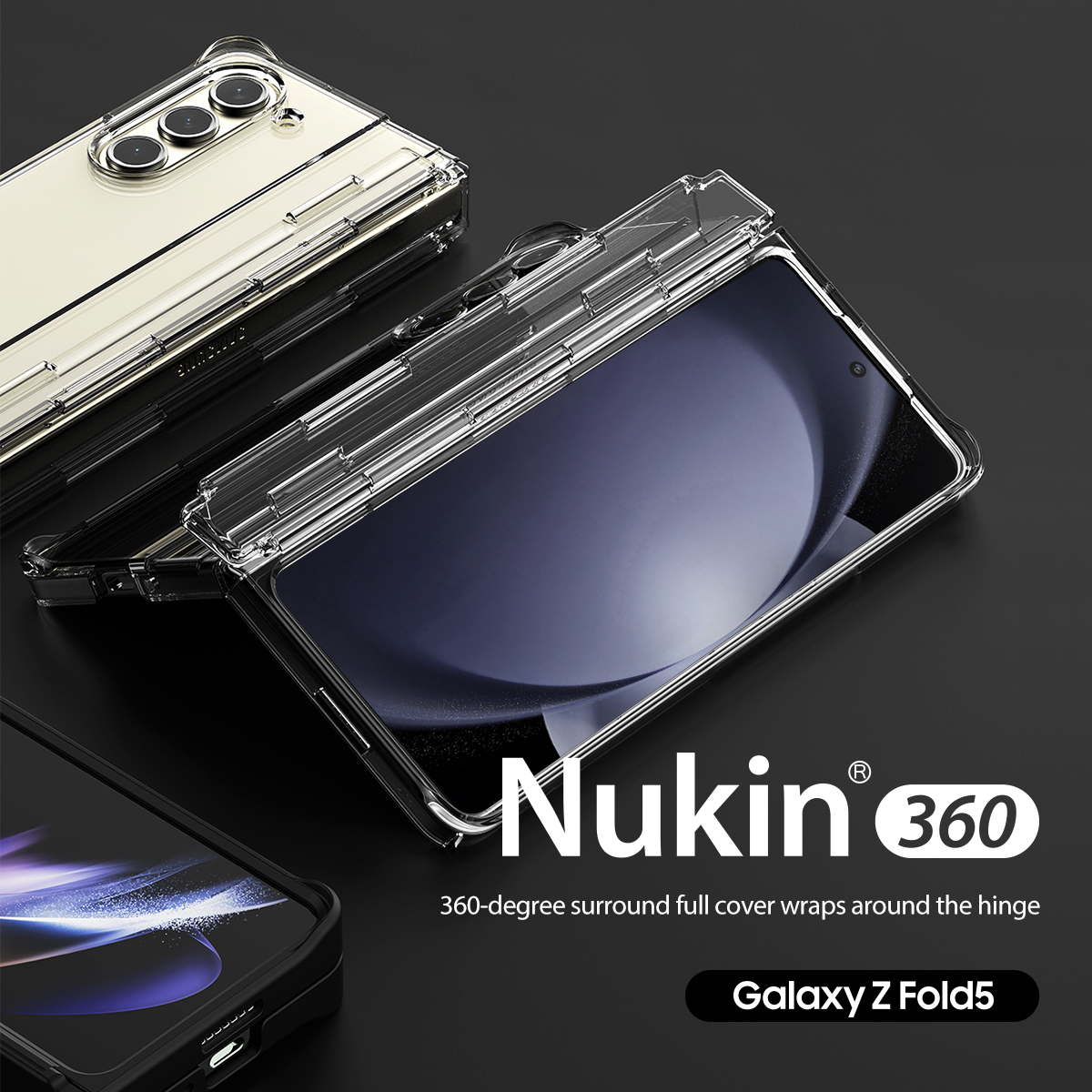araree Nukin 360 全透明硬殼- Galaxy Z Fold 5 | 韓國製造 香港行貨