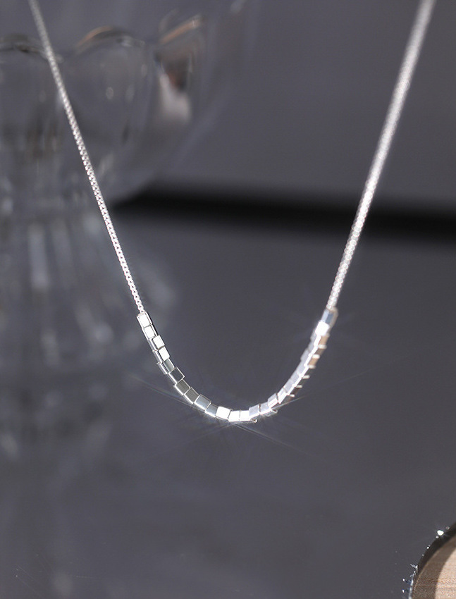 925銀方塊鎖骨鍊/項鍊
