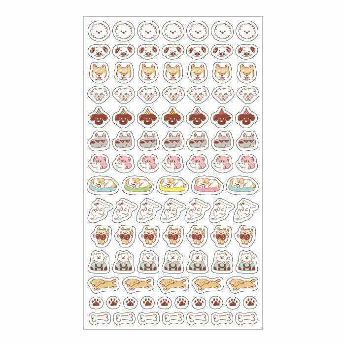 小狗 透明迷你貼紙 手帳貼紙｜日本古川紙工