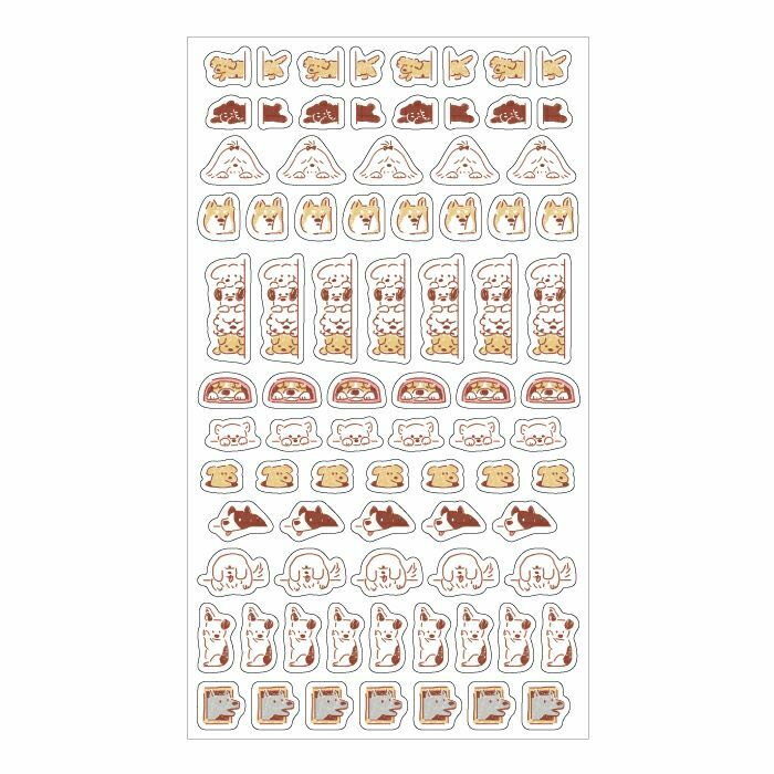 疊疊狗 透明迷你貼紙 手帳貼紙｜日本古川紙工