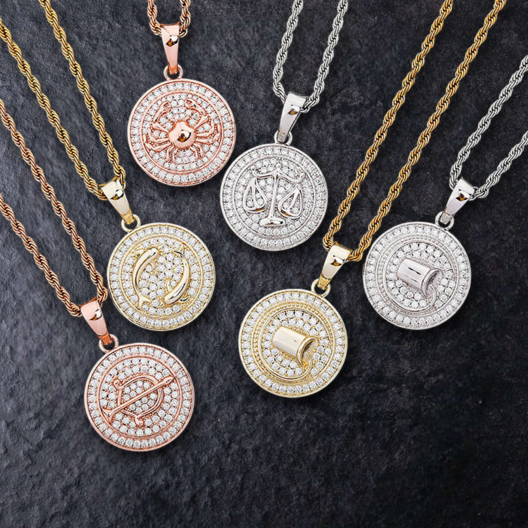 滿鑲十二星座墜飾