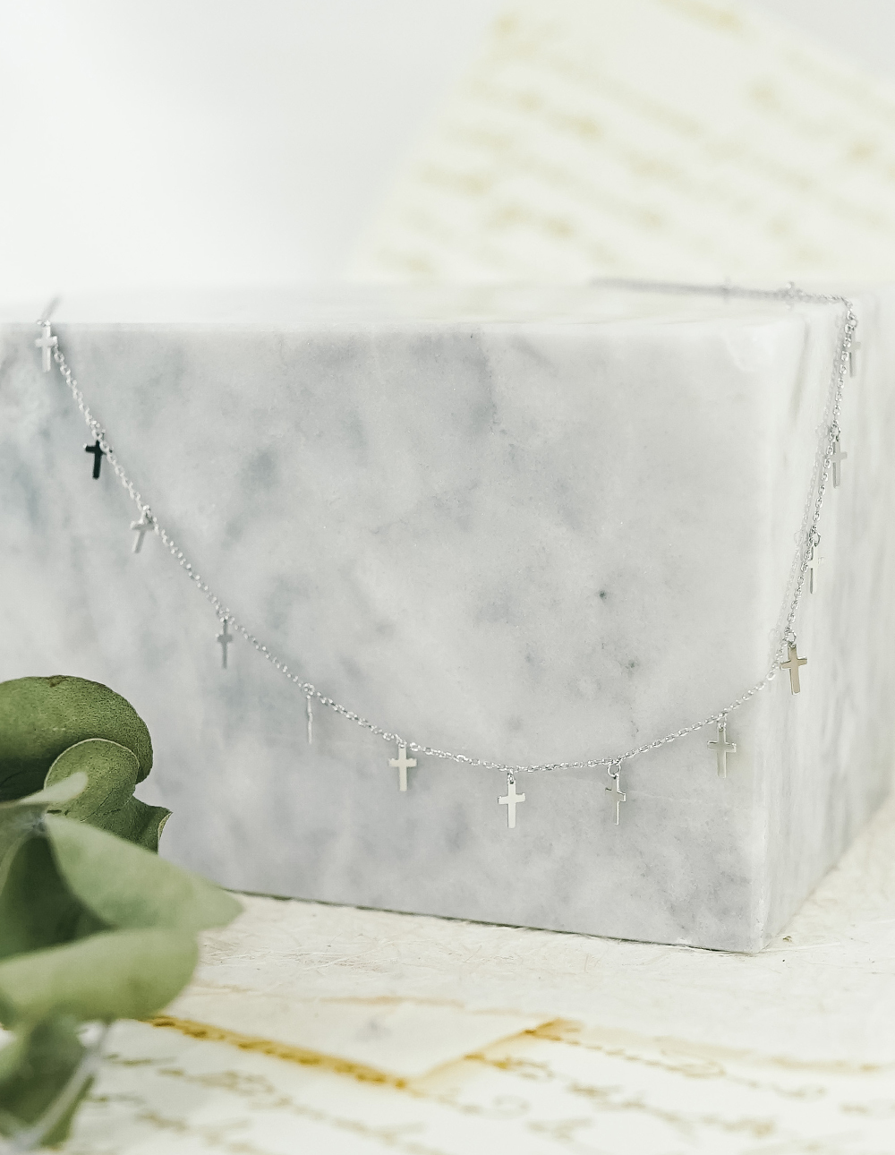 925 純銀十字架長排列項鍊