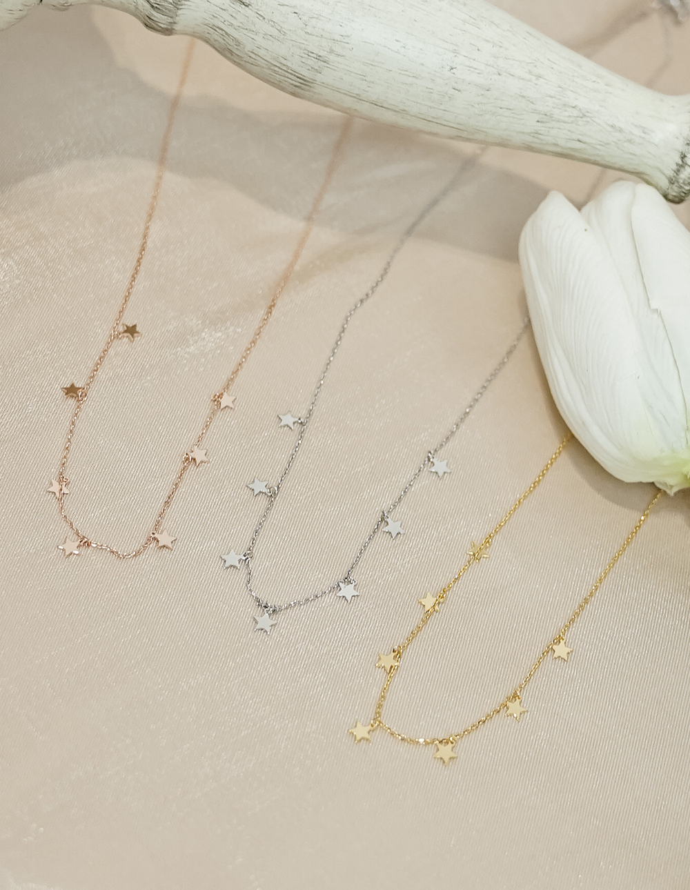925 純銀迷你五角星排列項鍊