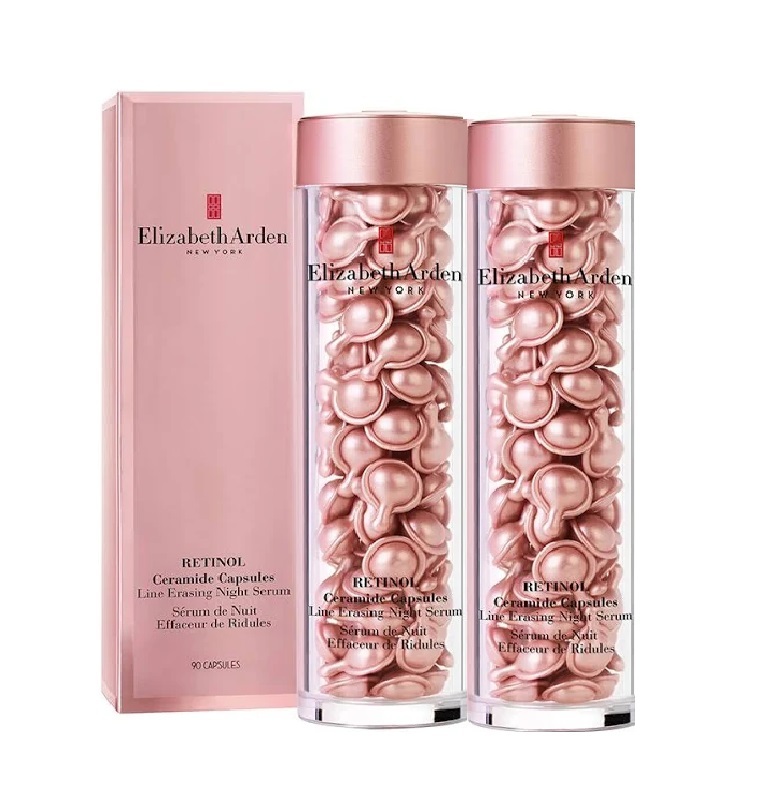 Elizabeth Arden 玫瑰金黃金導航夜間抗皺 膠囊90顆/2枝組