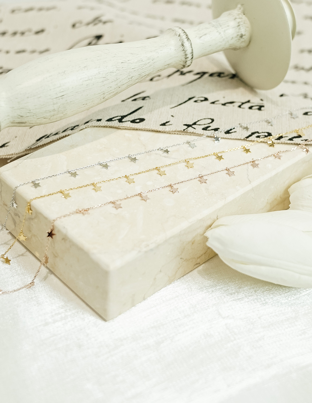 925 純銀五角星排列項鍊