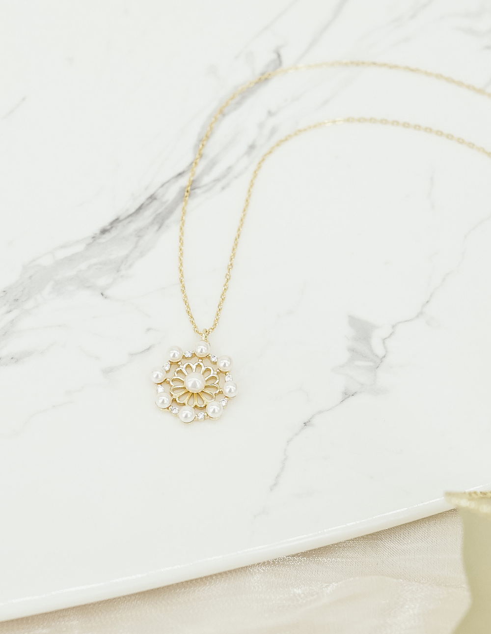 925 純銀珍珠羅盤項鍊