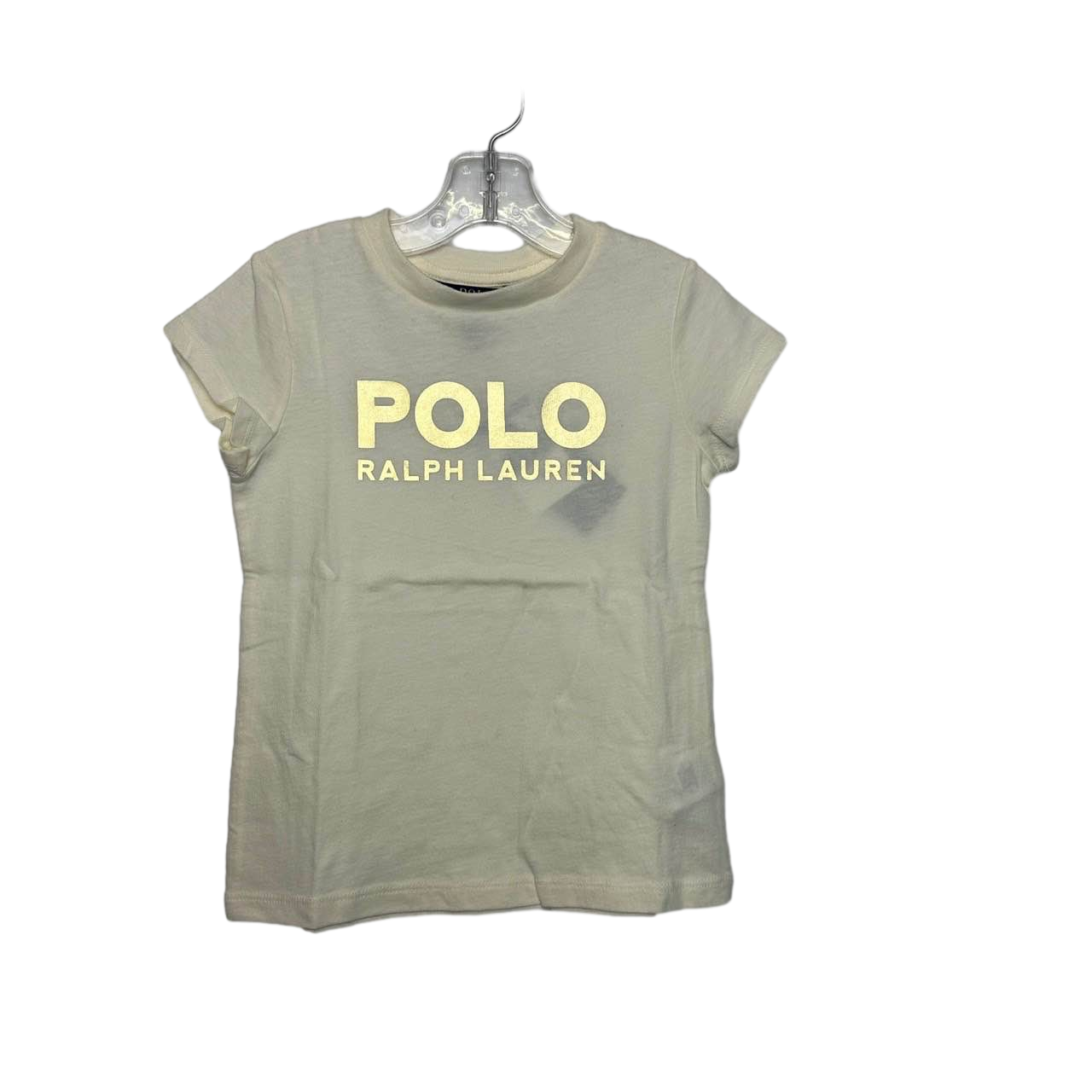【Polo Ralph Lauren Outlet】女童 燙金LOGO短袖  米