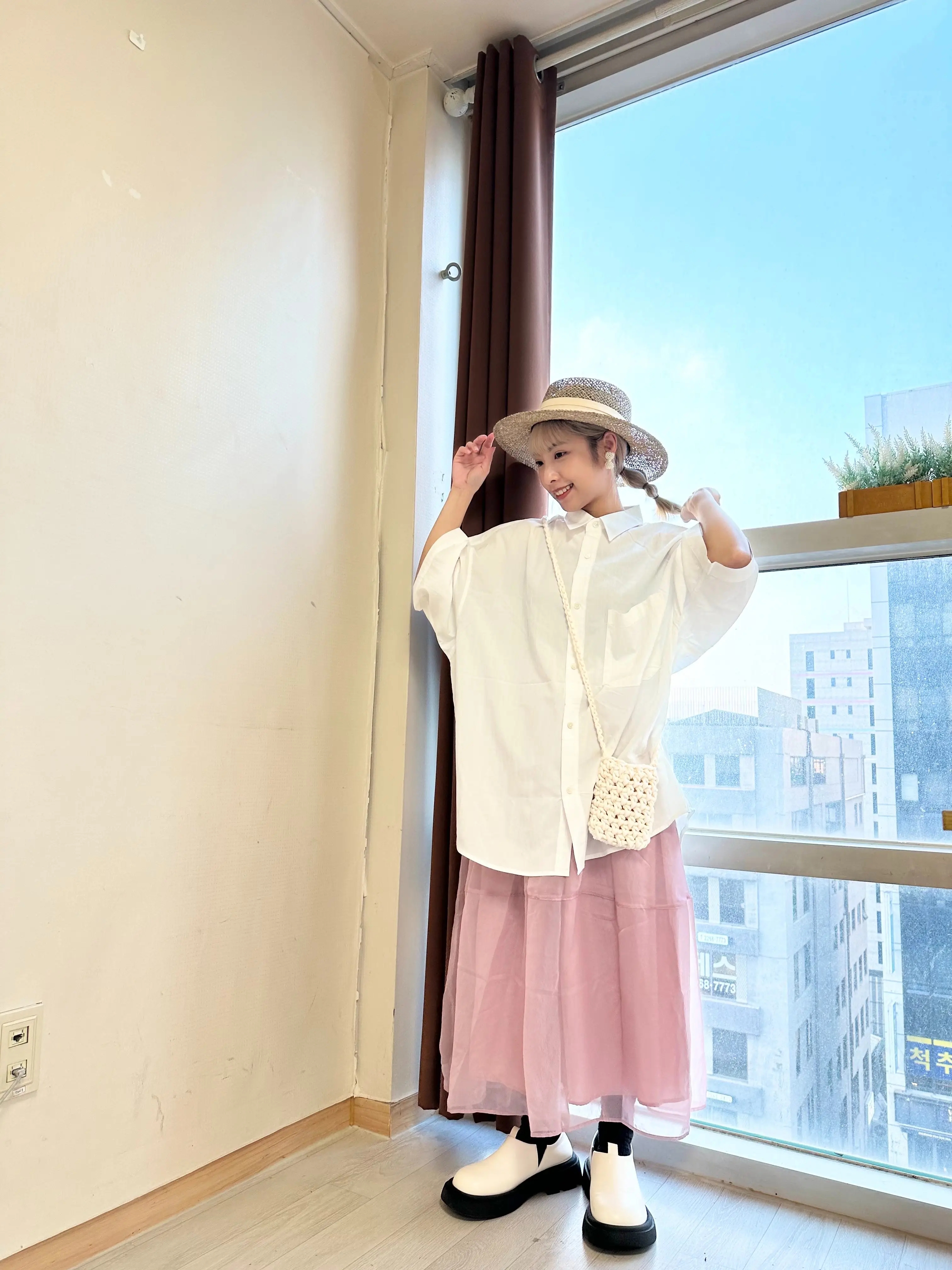 五色入！必買薄身索索料OVERSIZE 裇( WHITE/ DARK GREY)