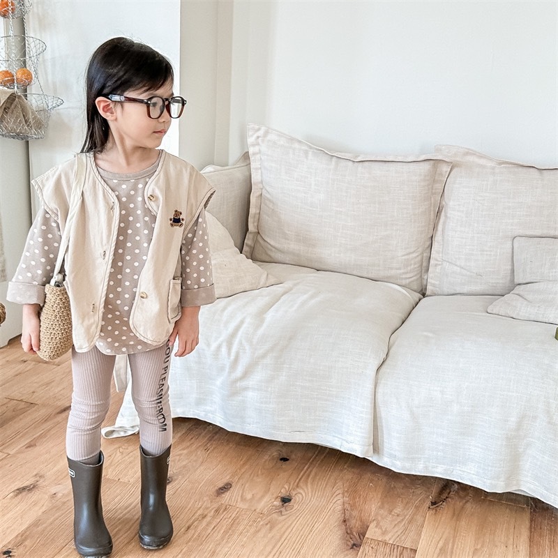 車縫線感小熊背心