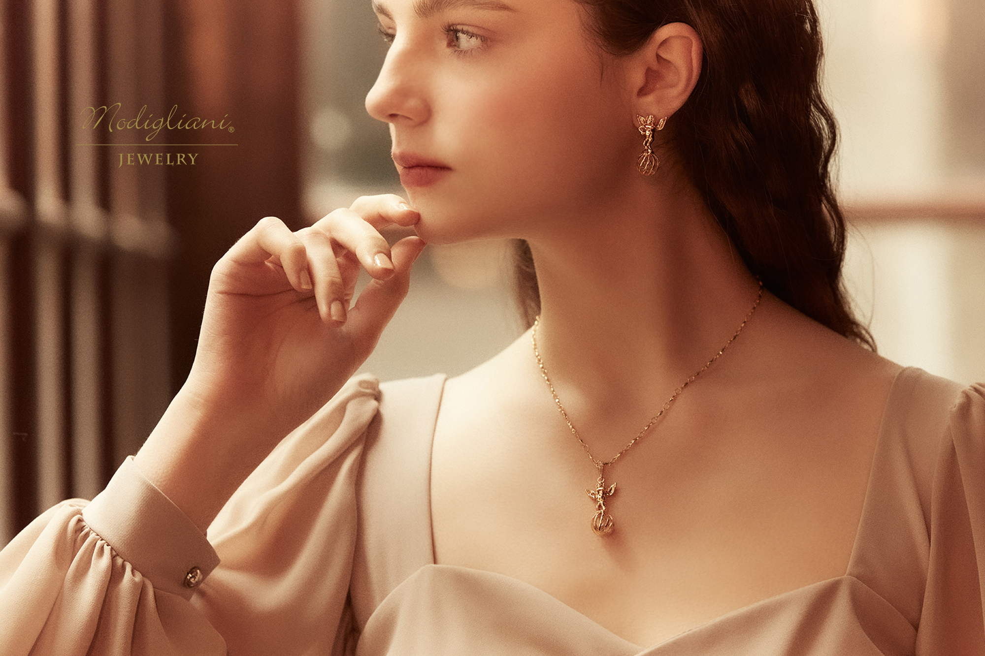 黃銅飾品,黃銅,天使,氣質,項鍊,18K金,鋯石