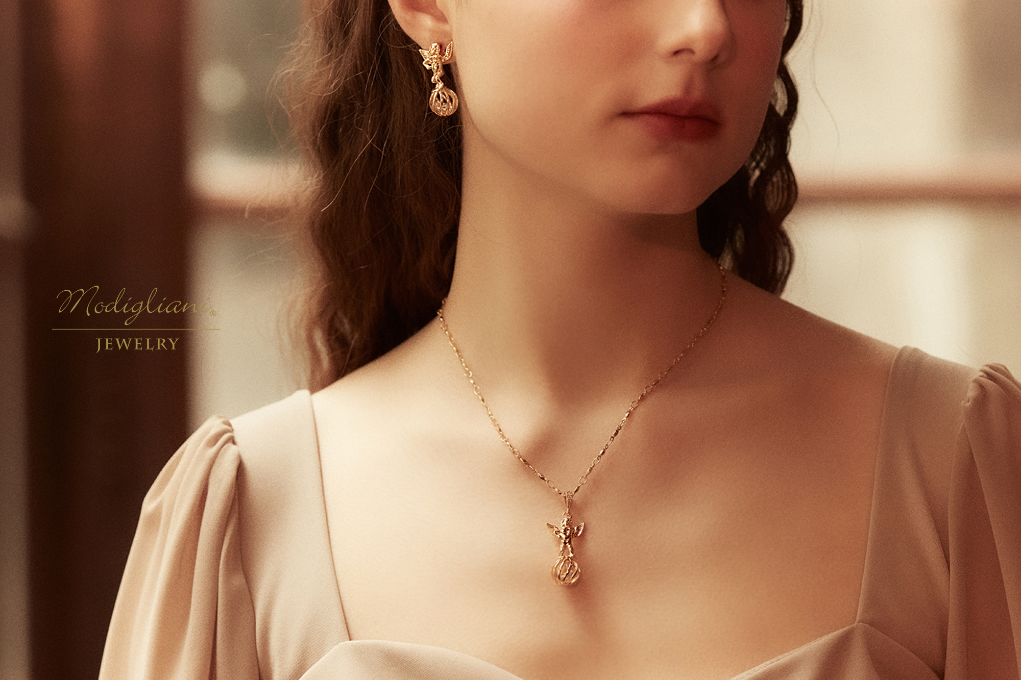 黃銅飾品,黃銅,天使,氣質,項鍊,18K金,鋯石