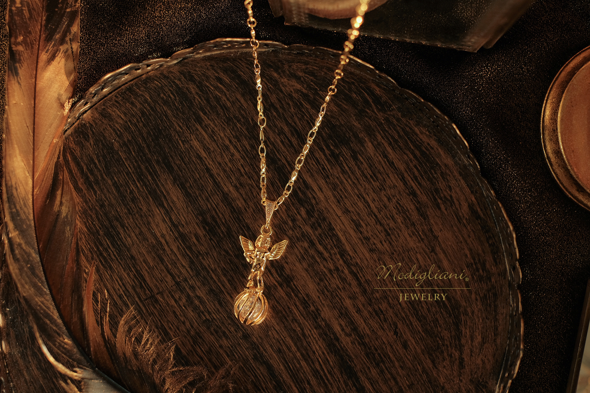 黃銅飾品,黃銅,天使,氣質,項鍊,18K金,鋯石