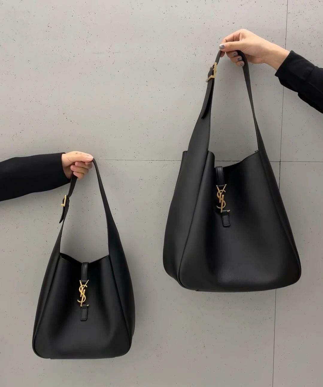 YSL Saint Laurent Le 5 À 7 標誌黑色軟單肩包