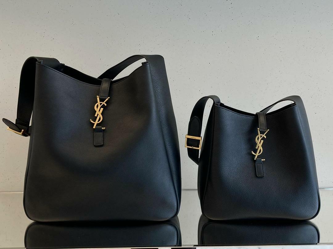 YSL Saint Laurent Le 5 À 7 標誌黑色軟單肩包