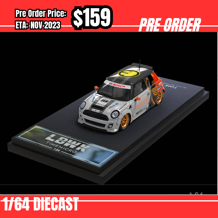 PO-$159 * Time Micro * 1:64 Mini R56 Cooper / Hatch LB Safety Car Orange [09/08]