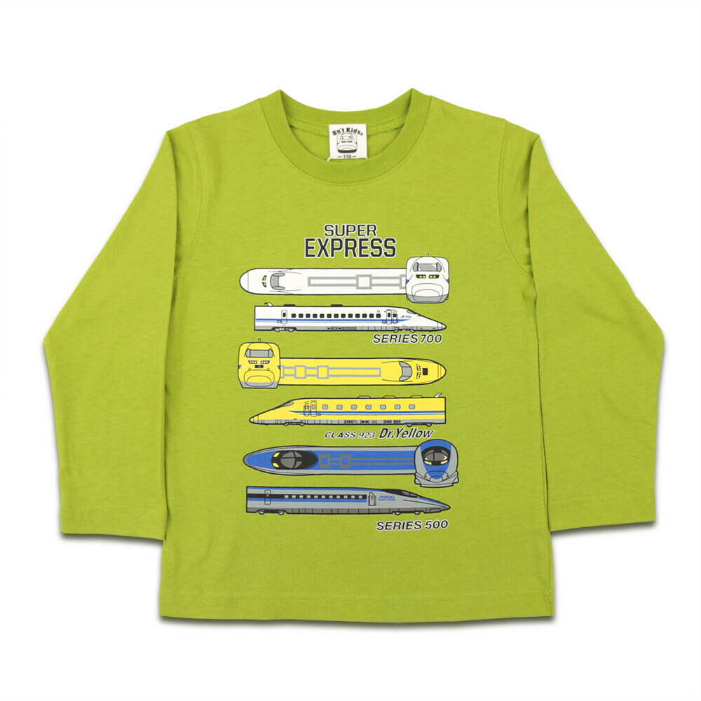Sn’t Kids - 新幹線 - 兒童純棉長袖T裇 (100-130碼) - 綠色