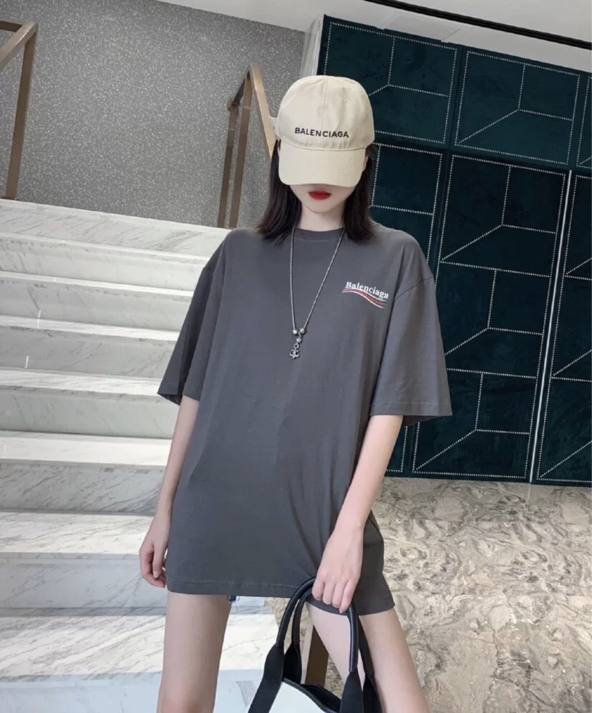 Balenciaga 巴黎世家 煙燻灰 可樂 仿舊Tee-XS