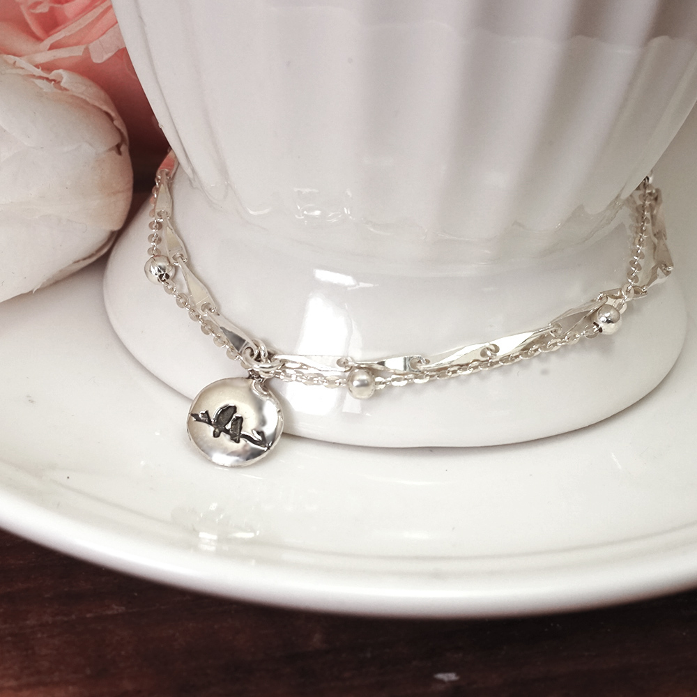 相伴情人鳥 流星雨手鍊 雙層設計 925純銀女生手鍊