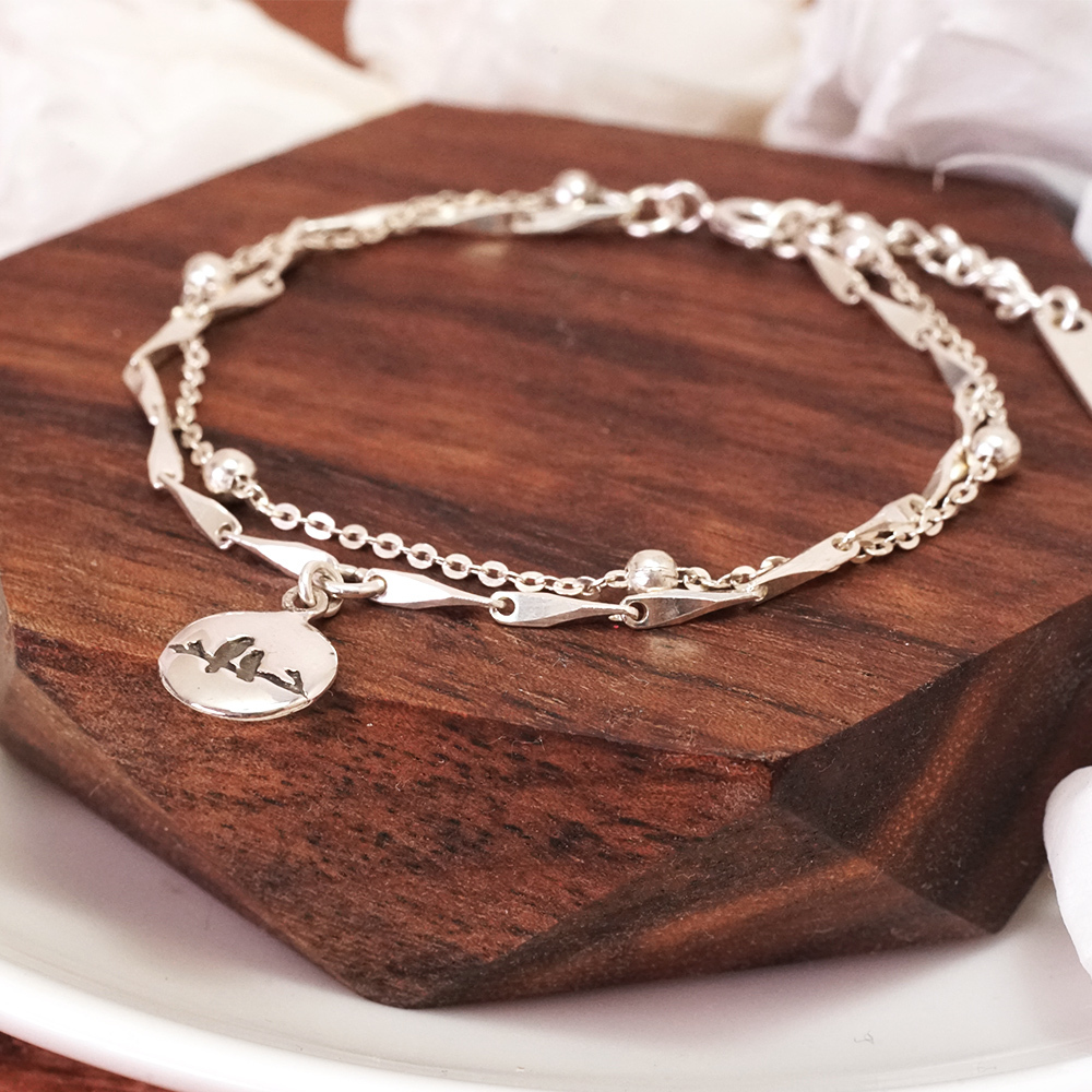 相伴情人鳥 流星雨手鍊 雙層設計 925純銀女生手鍊