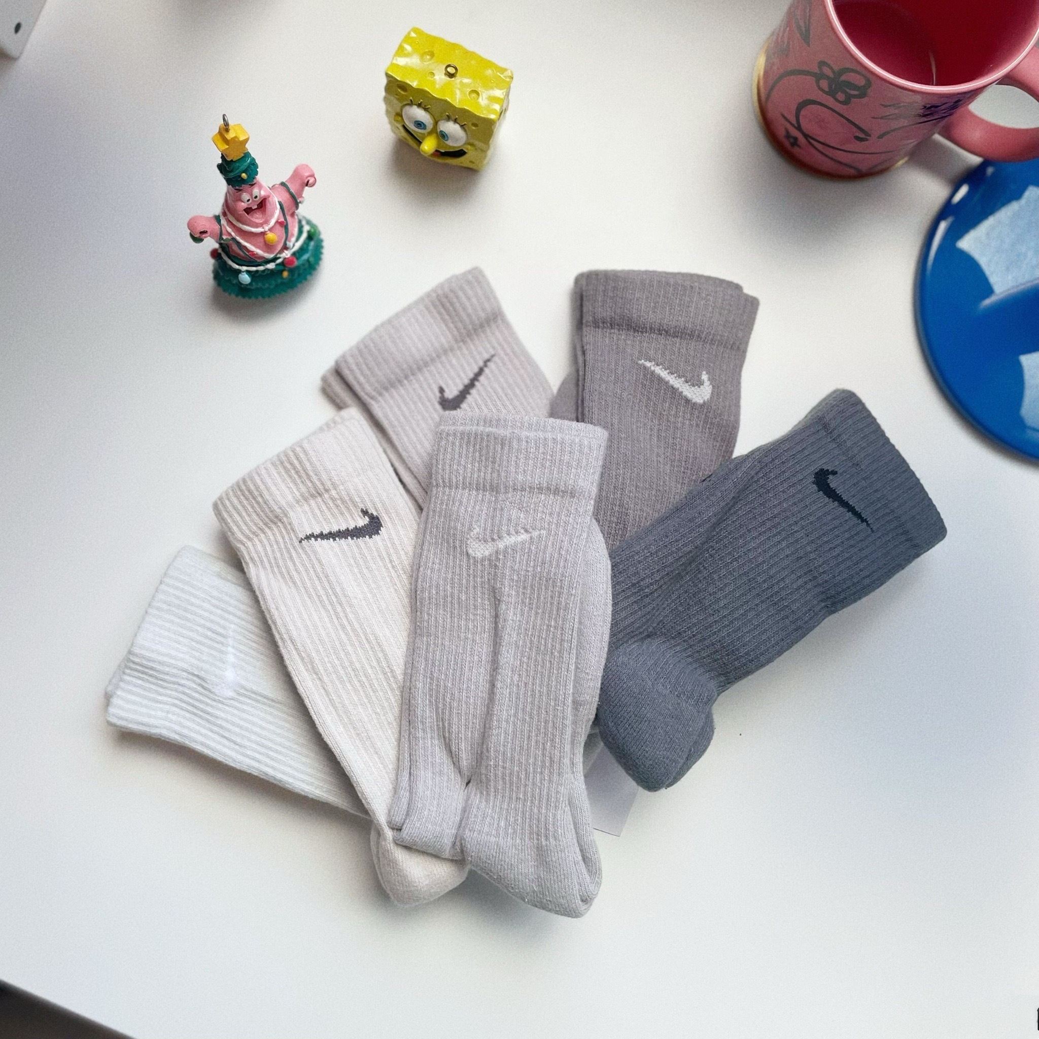Nike Socks 雲霧灰 奶茶 灰色漸層 國外限定 襪子 長襪 小腿襪 六雙一組 SX6897-991