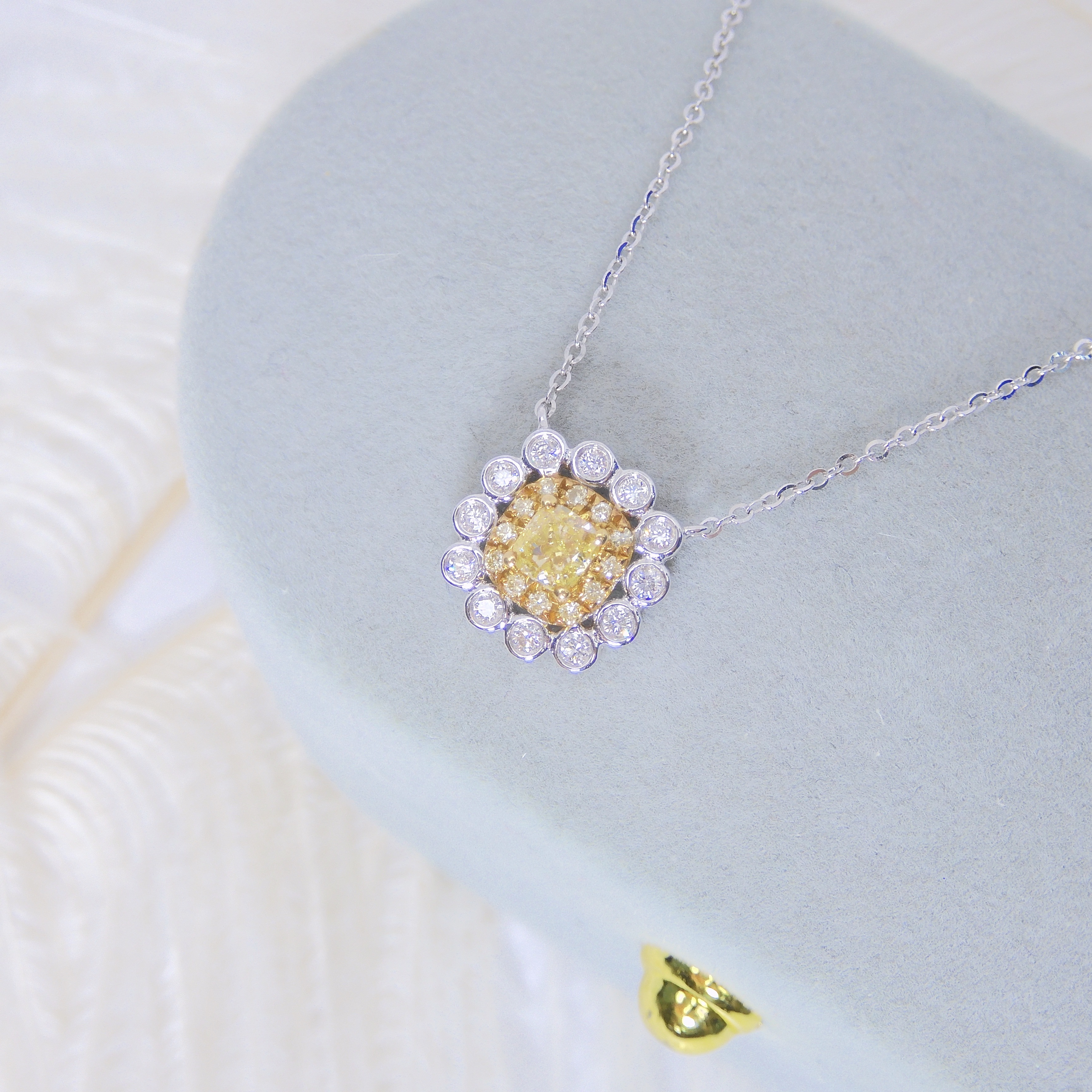 18K金 0.16ct 黃鑽項鍊