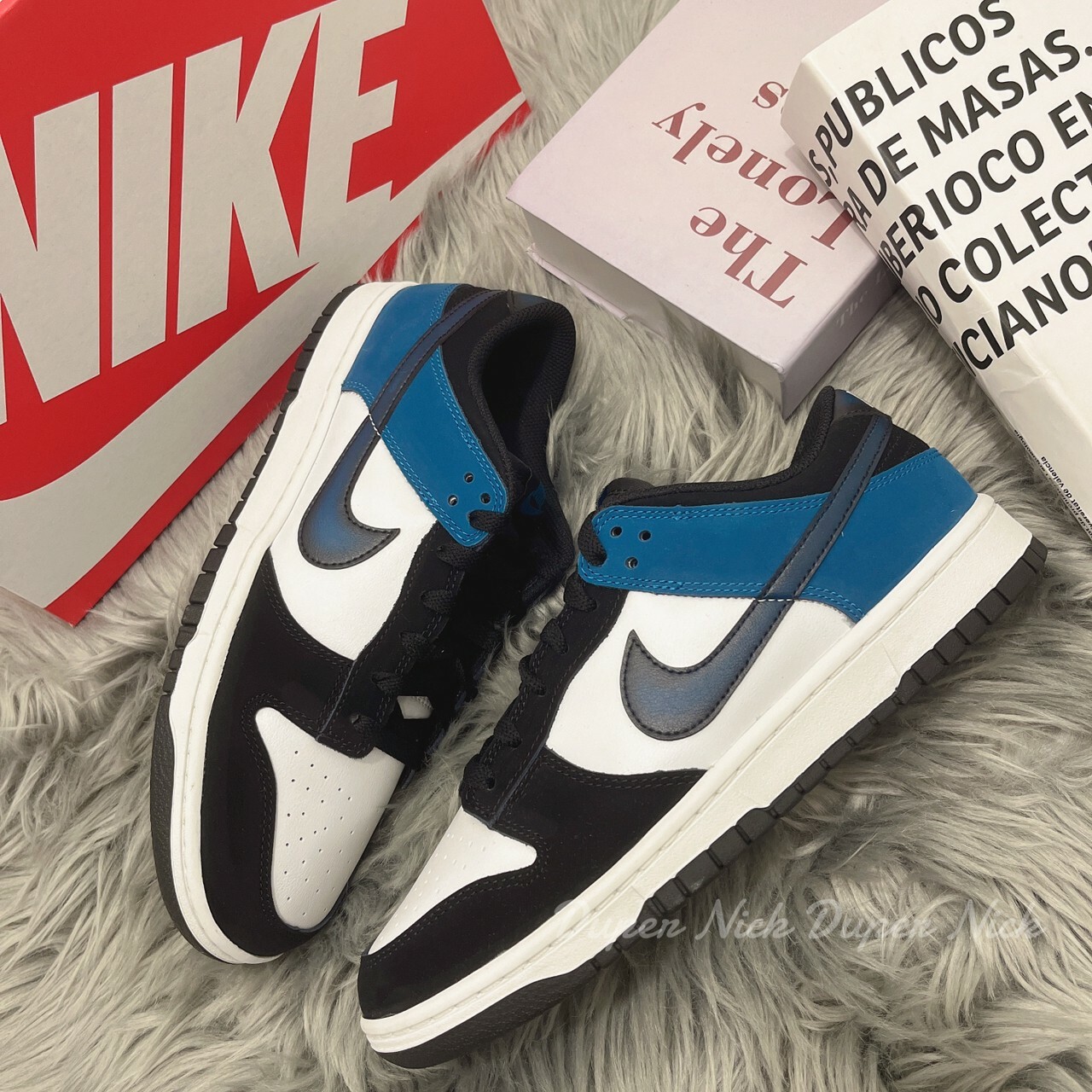 NIKE DUNK LOW INDUSTRIAL BLUE 噴墨 黑藍 男鞋