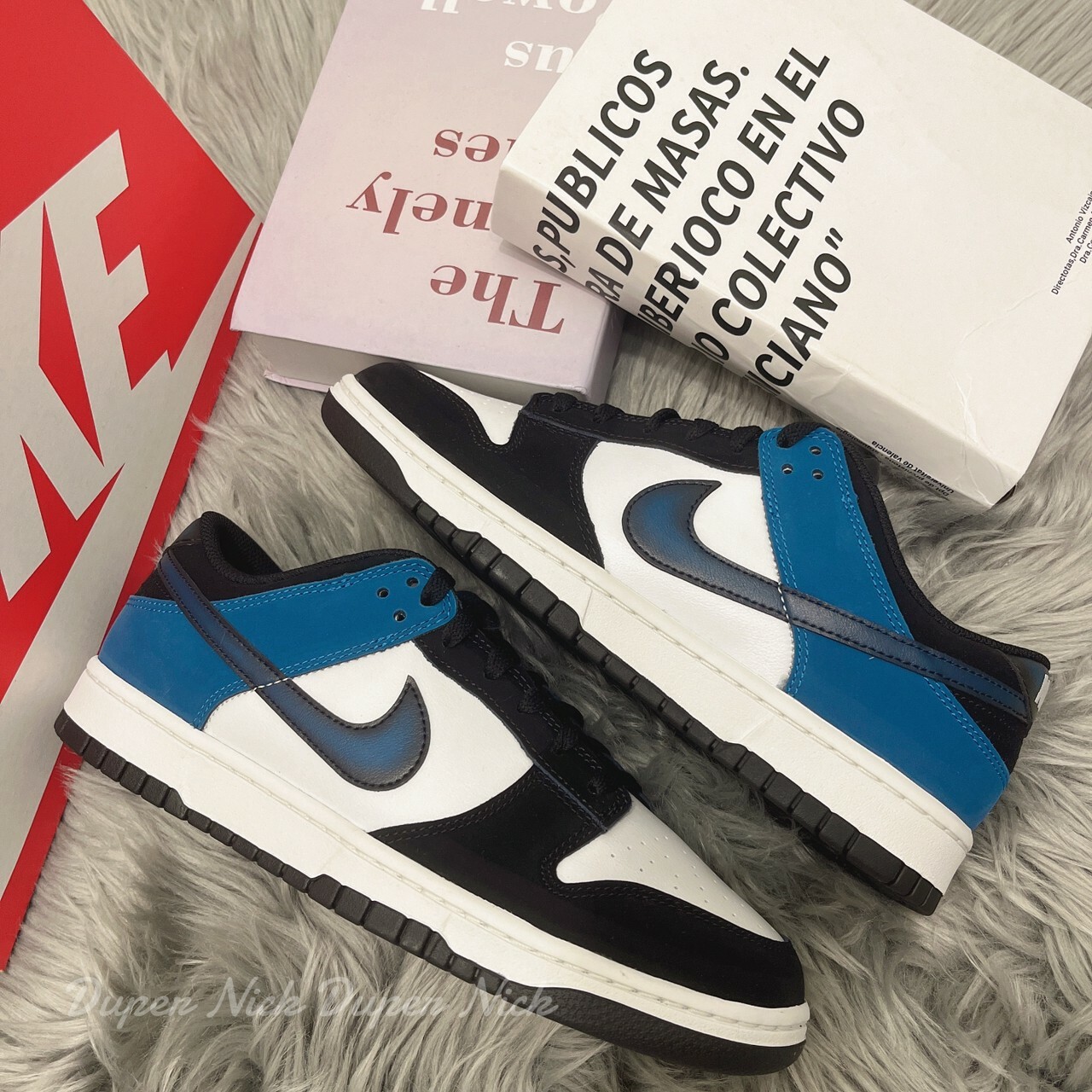 NIKE DUNK LOW INDUSTRIAL BLUE 噴墨 黑藍 男鞋