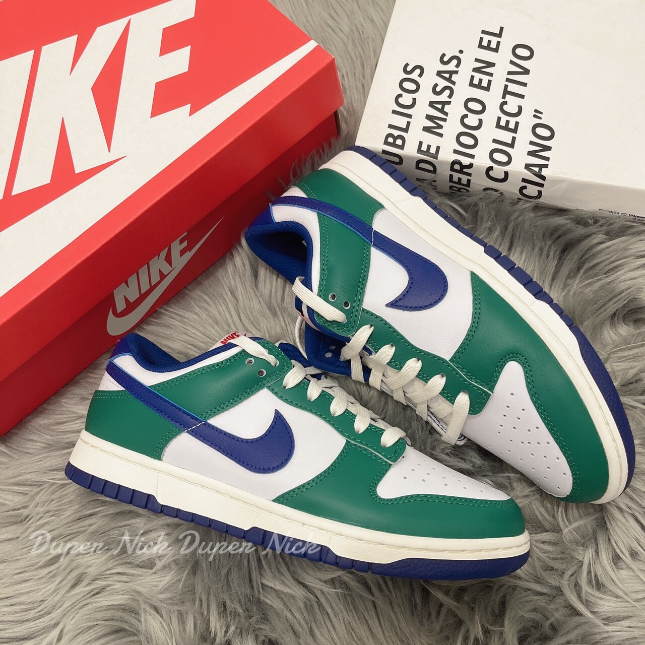 NIKE DUNK LOW W GORGE GREEN  白綠 午夜藍