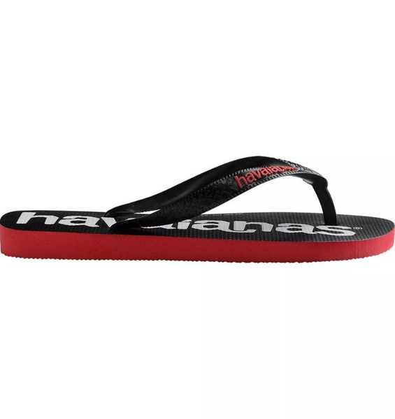 HAVAIANAS 哈瓦仕 人字拖 TOP LOGOMANIA 黑紅 夾腳拖 男 41457412090