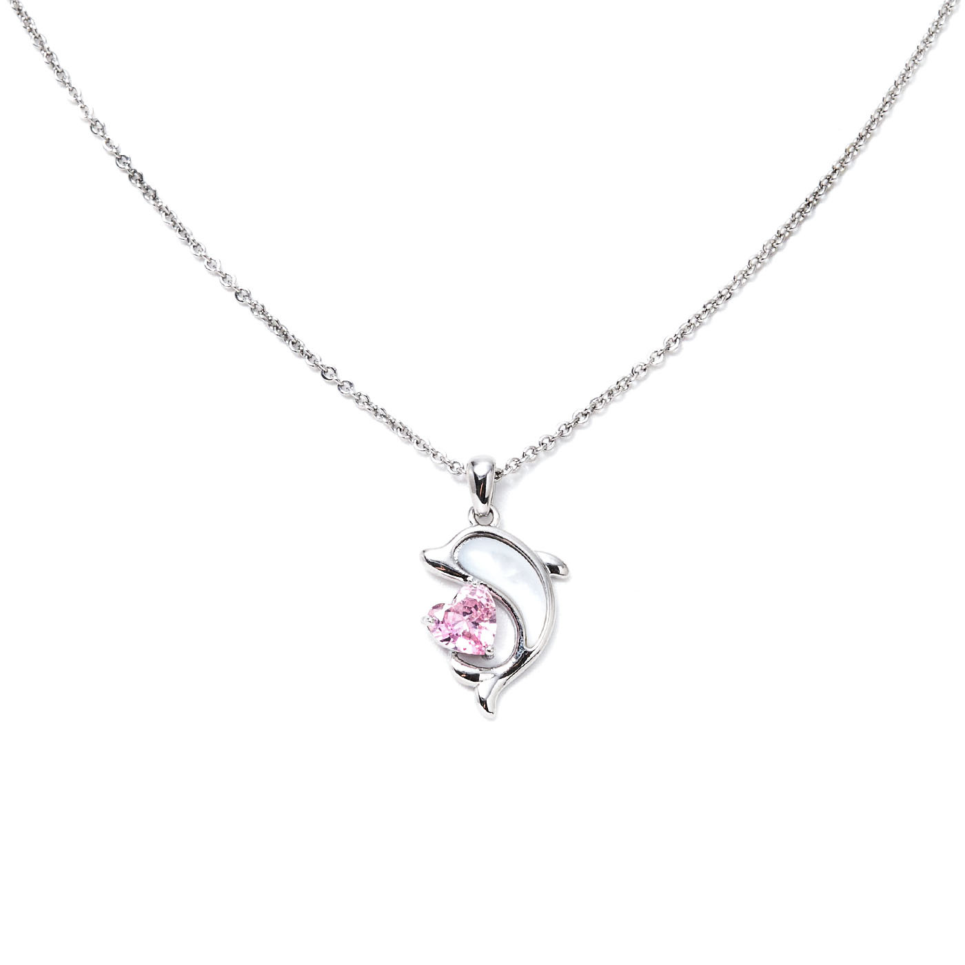 平價飾品,純銀,海豚,愛心,項鍊