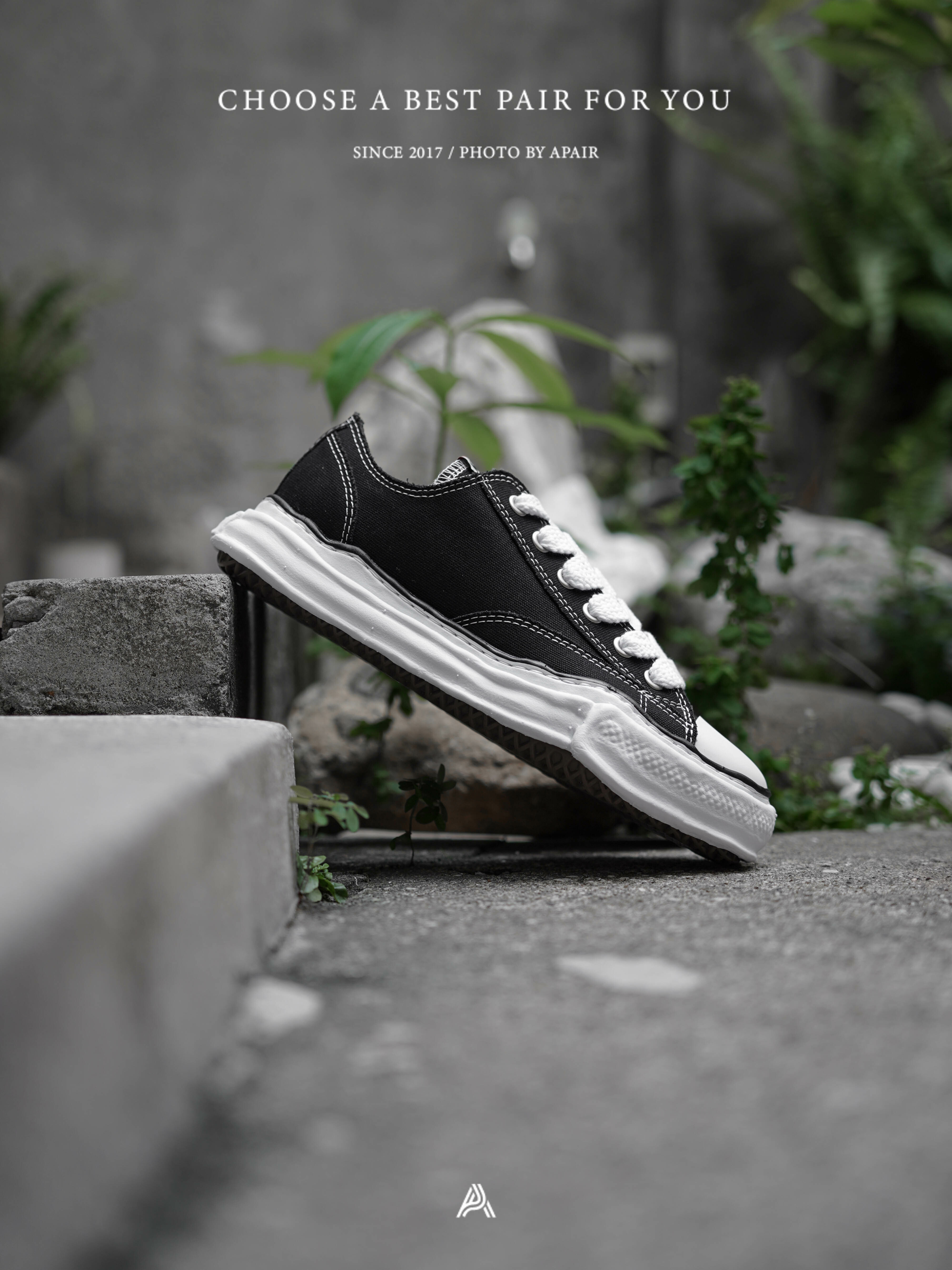 【APAIR】預購 Maison Mihara Yasuhiro Og Sole Canvas Low 黑色 MMY溶解鞋 A01FW702