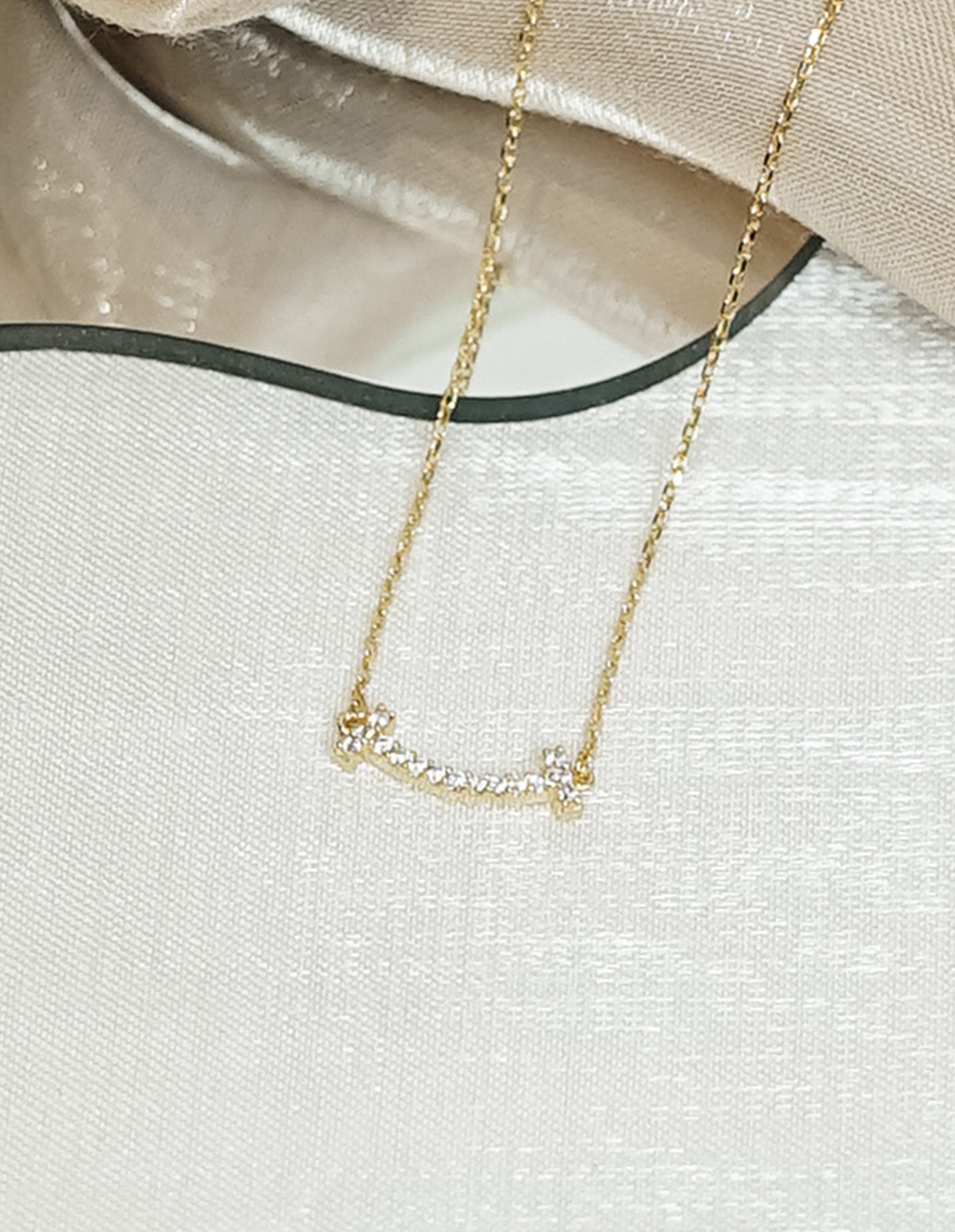 925 純銀施華洛世奇水鑽微笑項鍊