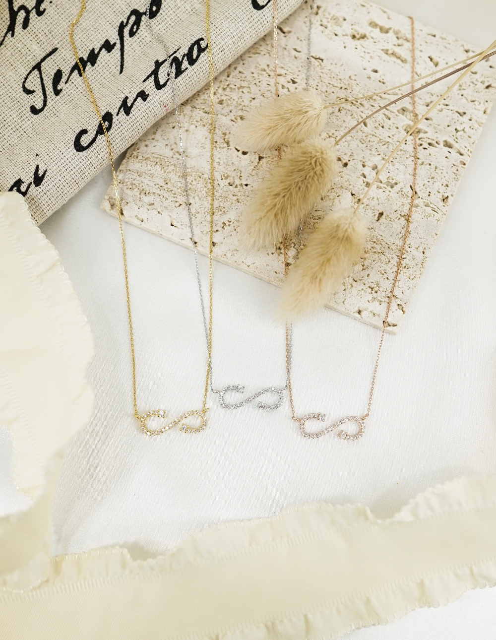 925 純銀S形滿版水鑽項鍊